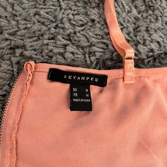 Light Pink Boustier Zip Up Lace Top - Picture 2 of 5